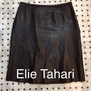 Elie Tahari Leather Skirt